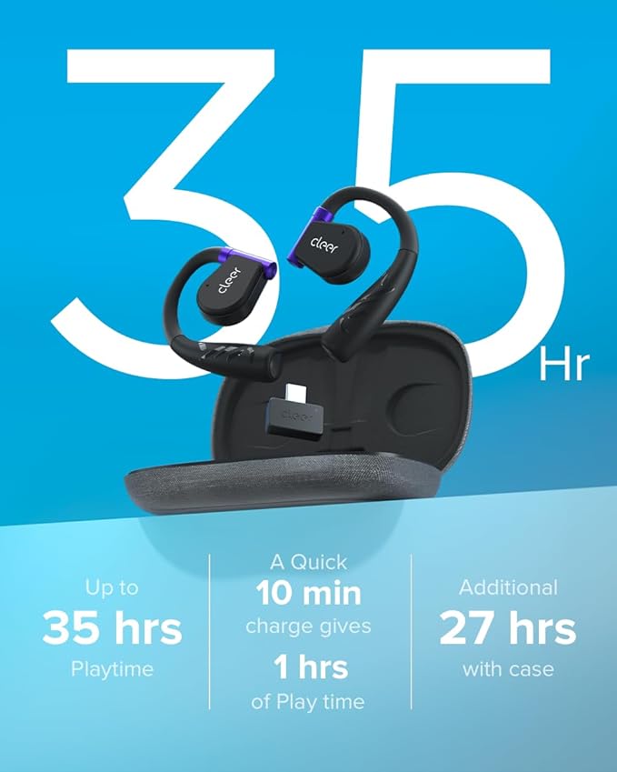 Cleer ARC II Gaming Earbuds - True Wireless Open Ear Headphones, Ultra-Low Latency, Snapdragon Sound, Bluetooth 5.3, USB-C Dongle, 35Hr Battery, Compatible with PS4, PS5, PC, Switch,White