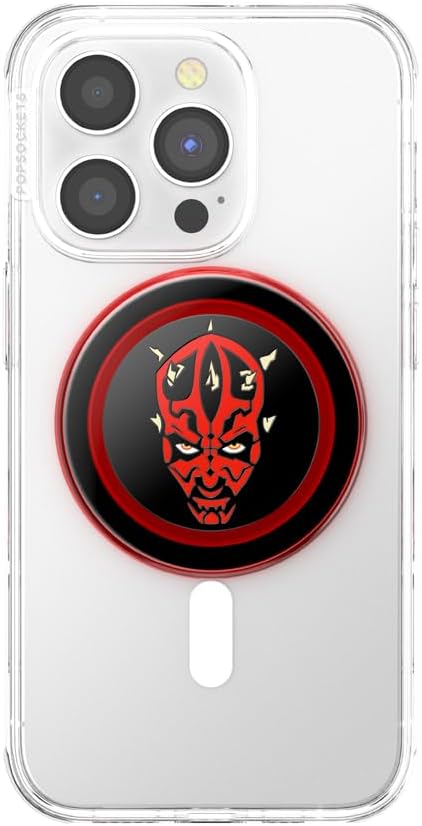 PopSockets Phone Grip for MagSafe with Kickstand, Magnetic Stand, Swappable Top, Secure Hold for iPhone MagSafe Cases, Phone & Tablet Grip, Starwars - Enamel Darth Maul
