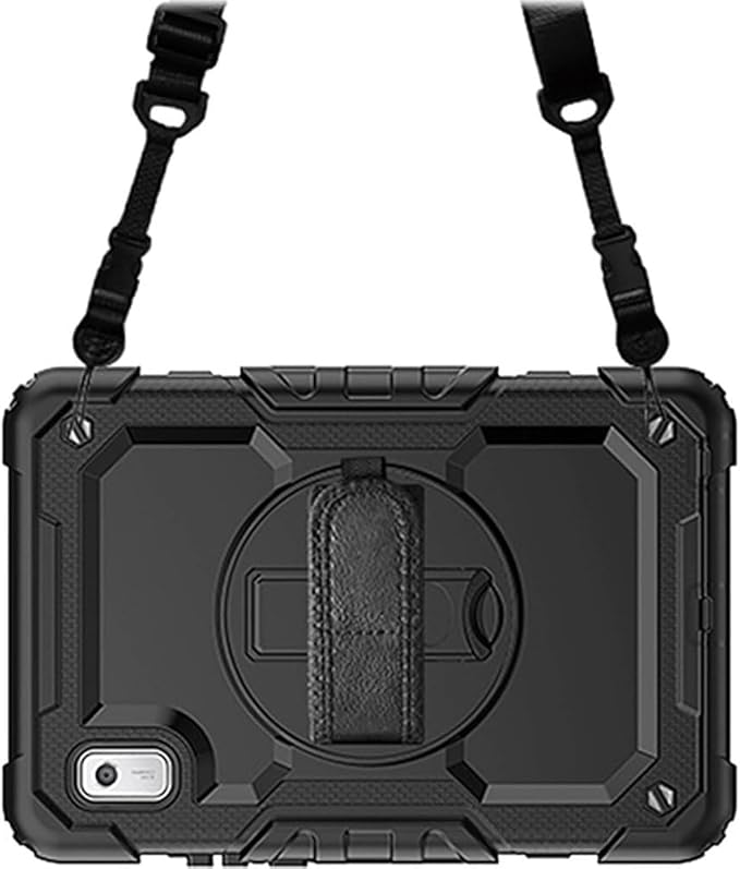 SaharaCase Defense Series Case Cover for Lenovo Tab M9 (2023) [Shockproof Bumper] Heavy Duty Rugged Protection Antislip Integrated Kickstand with HandStrap - Black