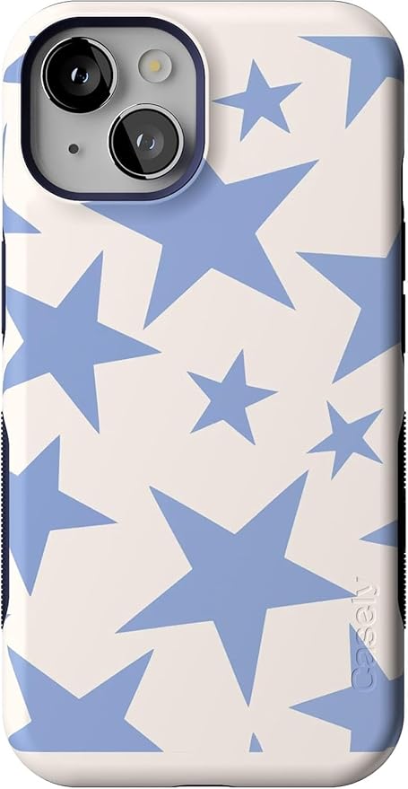 Casely iPhone 14 Case | Stars Align | Blue & White Stars | Compatible with MagSafe | Bold Protective Design