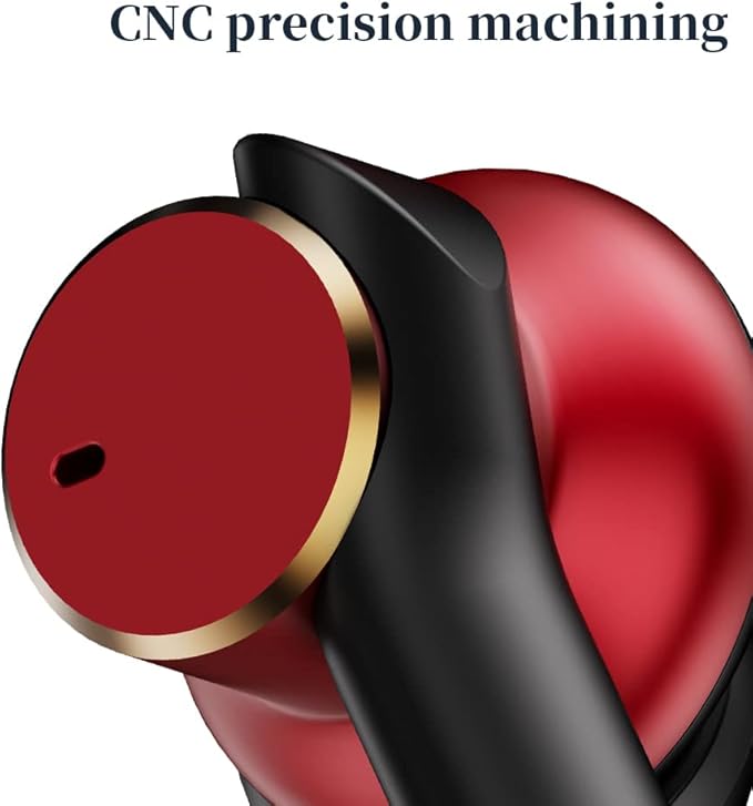 Wired Earbuds Dual-Drive Iron Ring in-Ear Headphones with mic Hi-Res immersive Sound Heavy bass Noise Isolation Earphones bass Boost,High Fidelity 3.5mm Jack Ear Buds Noise-Cancelling (Red)