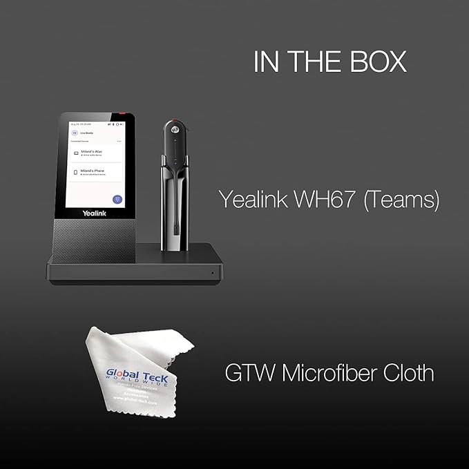 Yealink WH67 Wireless Headset for MS Teams, All Day Battery, Optimized for Voice Audio Clarity, Compatible with Zoom, Meet and Business Apps, PC,Mac, Deskphone