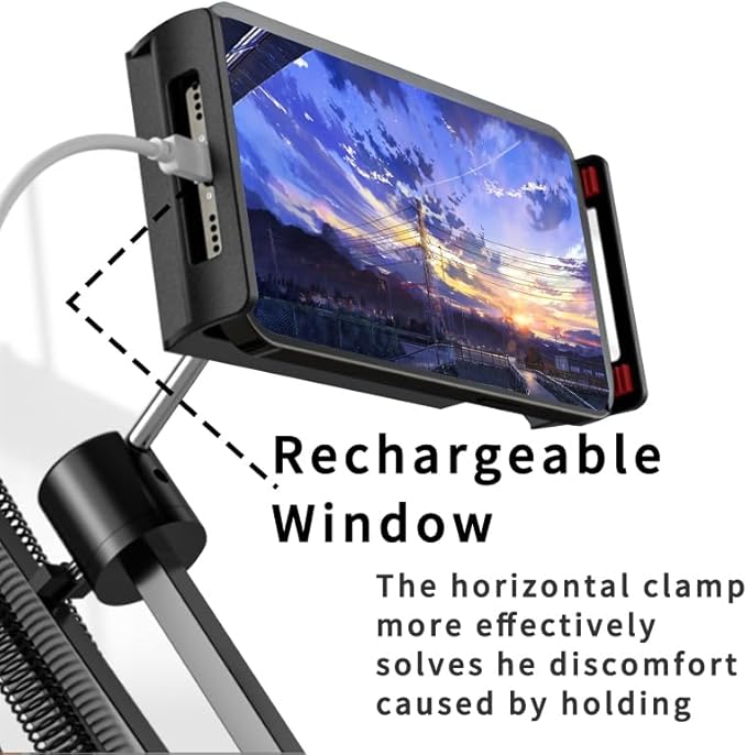 Tablet Stand Holder for Bed,White Folding Tablet Holder for Desk,Flexible Tablet Arm Clamp Compatible with iPad/iPhone15/iPad Pro/N-Switch,Kindle Fire,or Others 4.5~12.9 Inch