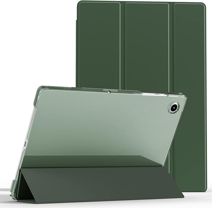 Cover for Samsung Galaxy Tab A9 Plus 11 inch Case Cover, Smart Flip Case Cover for Samsung Galaxy Tab A9+ 11 inch Translucent Back with Stylus Pen, Dark Green