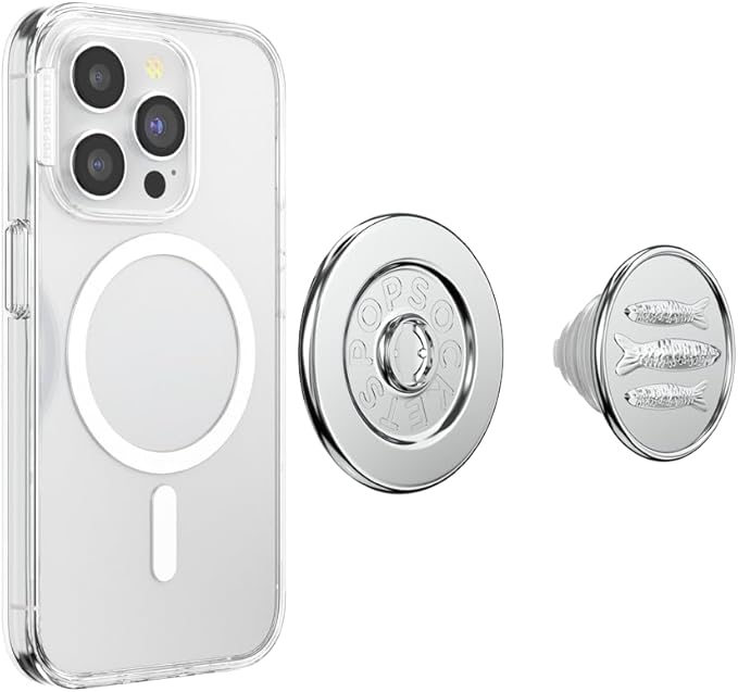 PopSockets Phone Grip for MagSafe with Kickstand, Magnetic Stand, Swappable Top, Secure Hold for iPhone MagSafe Cases, Phone & Tablet Grip, Cute PopSockets - Enamel Seashore Finds