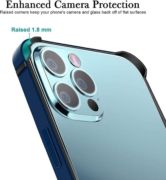 New Aluminum Frame Metal Bumper Frame Slim Hard Case Cover for iPhone16Plus, Metal Frame with Soft Inner Bumper, Raised Edge Protection (Blue, for iPhone16 Plus)