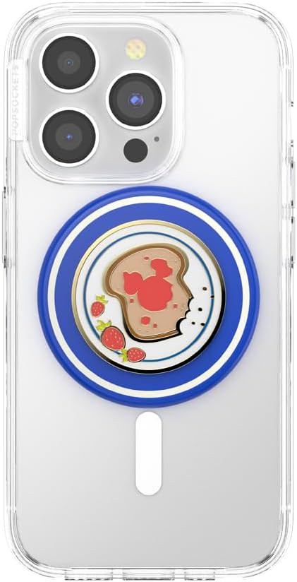 PopSockets Phone Grip for MagSafe with Kickstand, Magnetic Stand, Swappable Top, Secure Hold for iPhone MagSafe Cases, Phone & Tablet Grip, Disney - Enamel Mickey Toast