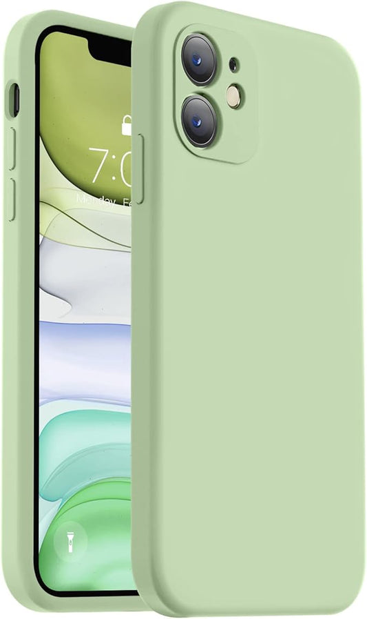 Vooii Compatible with iPhone 11 Case, Upgraded Liquid Silicone with [Flat Edges] [Camera Protection] [Soft Anti-Scratch Microfiber Lining] Phone Case for iPhone 11 6.1 inch - Matcha