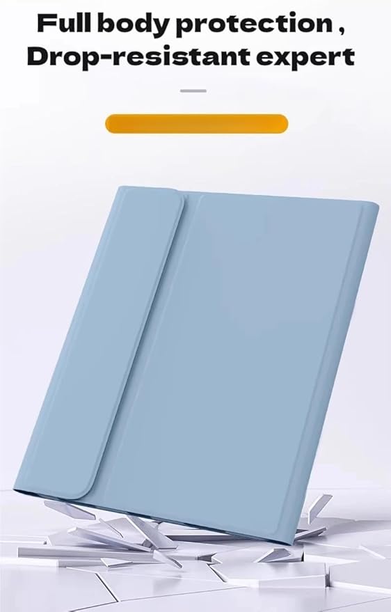 Keyboard Case for Lenovo Tab M10 Plus 3rd Gen 10.6 Inch, Cute Color Folio Stand Cover with Round Key Magnetic Detachable Keyboard for M10 Plus FHD Tablet(TB-125FU TB-128FU TB-128XU), Black