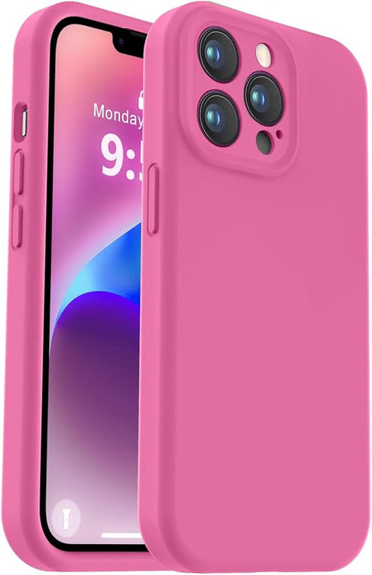 Vooii Compatible with iPhone 13 Pro Max Case, Liquid Silicone Upgrade [Camera Protection] [Soft Anti-Scratch Microfiber Lining] Shockproof Phone Case for iPhone 13 Pro Max 6.7 inch - Pitaya