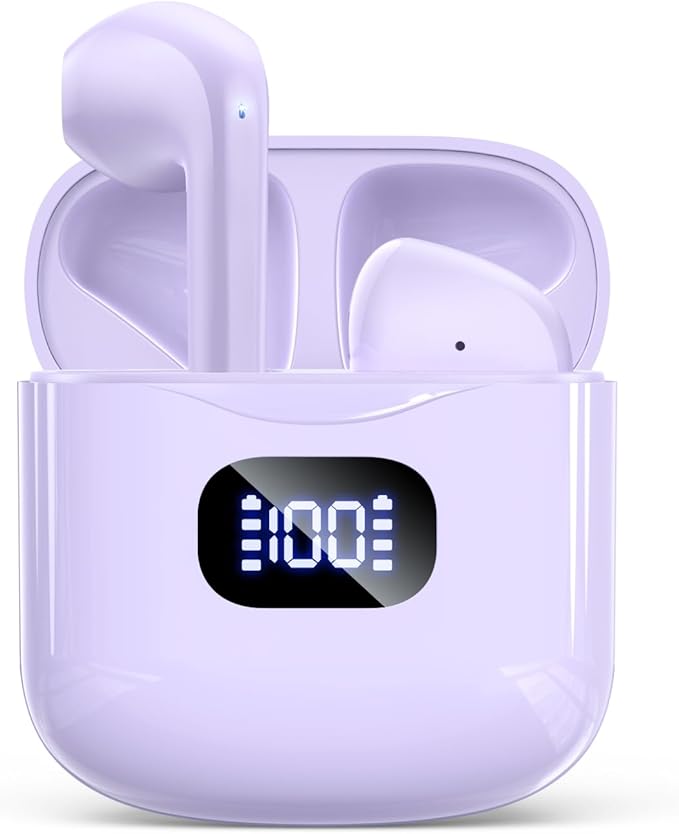 Wireless Earbuds Bluetooth 5.3 Ear Buds, Bluetooth Headphones with LED Display Charging Case, IPX7 Waterproof in-Ear Earphones with Mic for Phone Tablet Sports
