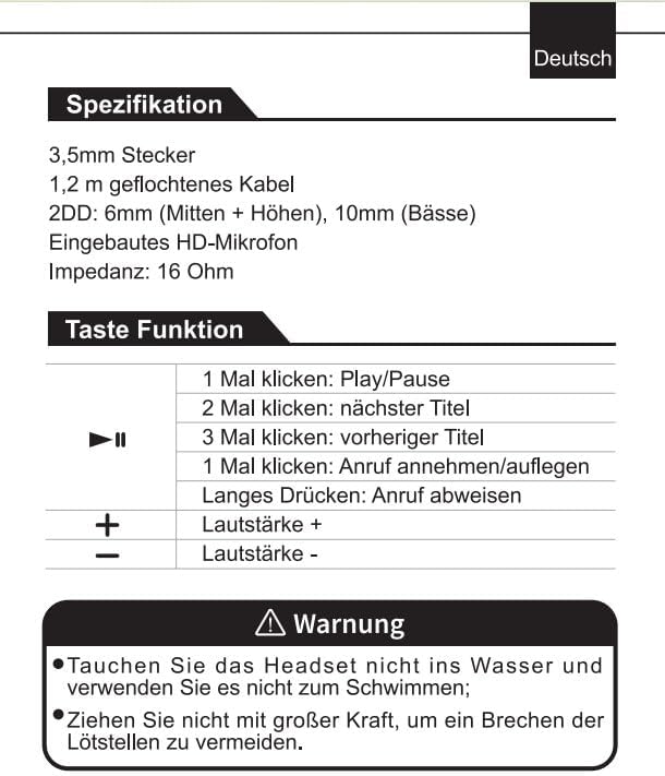 Wired Headphones, Dual Driver Wired Earbuds with Extra Bass, Wrap Around Over Ear Earphones with Hook, Small Plug in Ear Buds, 1.2m Braided Cord 3.5mm Jack