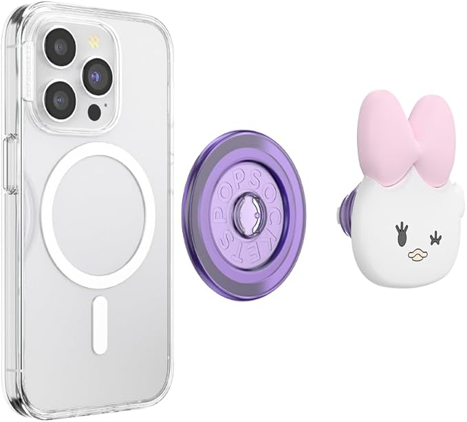 PopSockets Phone Grip for MagSafe with Kickstand, Magnetic Stand, Swappable Top, Secure Hold for iPhone MagSafe Cases, Phone & Tablet Grip - Kawaii Daisy