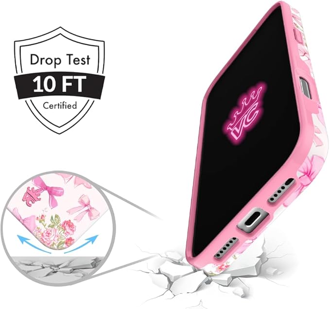 VELVET CAVIAR Case for iPhone 17 | Compatible with MagSafe | 10ft Drop Tested | Protective Designer Cases | Posie Pink Bow