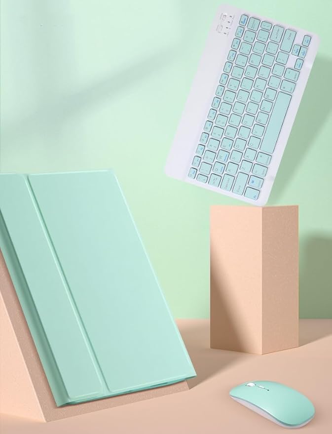 Keyboard Case Mouse for Galaxy Tab A7 10.4 inch 2022/2020 Model (SM-T509 T500 T503 T505 T507), Detachable Cute Color Keyboard Case,Sky Blue