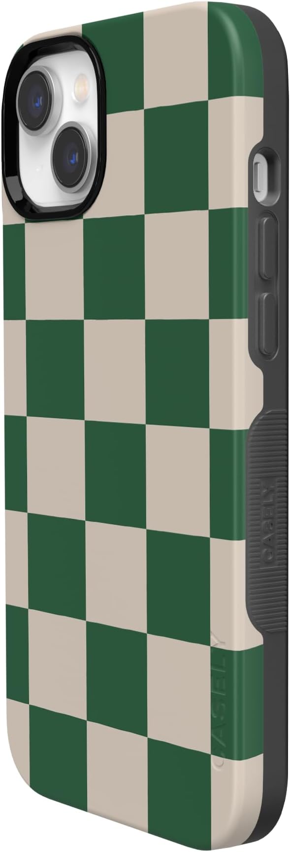 Casely iPhone 14 Case | Fit Check | Green Checkerboard | Compatible with MagSafe | Bold Protective Design