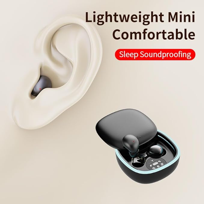 Sleep Ear Buds, True Wireless Earbuds, 2025 Ultra-Mini Bluetooth 5.4 Earbuds for Side Sleepers, Hi-Fi Stereo 3D Bass Noise Cancelling Bluetooth Headphones, Comfortable Invisible-White