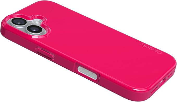 Casely iPhone 17 Case | Think Pink | Solid Neon Pink | Compatible with MagSafe | Classic Ultra Slim Design