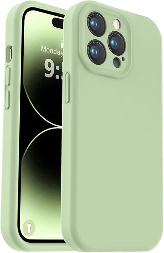 Vooii Compatible with iPhone 14 Pro Case, Liquid Silicone Upgrade [Camera Protection] [Soft Anti-Scratch Microfiber Lining] Shockproof Phone Case for iPhone 14 Pro 6.1 inch - Matcha