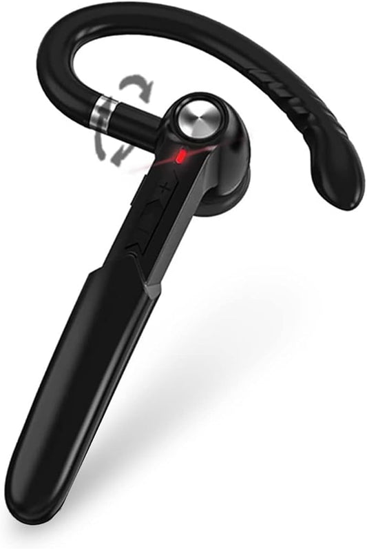 Single-Ear Bluetooth Earpiece with Noise Cancelling – Wireless Hands-Free Headset for iPhone & Cell Phones, Built-in Mic, 10Hrs Battery Life