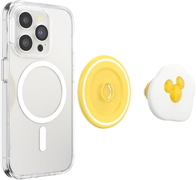 PopSockets Phone Grip for MagSafe with Kickstand, Magnetic Stand, Swappable Top, Secure Hold for iPhone MagSafe Cases, Phone & Tablet Grip, Disney - Sunny Side Up