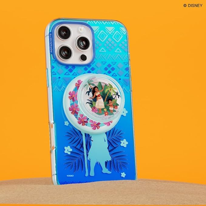 PopSockets Phone Grip for MagSafe with Kickstand, Magnetic Stand, Swappable Top, Secure Hold for iPhone MagSafe Cases, Phone & Tablet Grip, Moana - Ocean Sisters