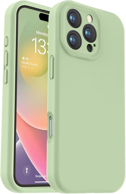 Vooii Compatible with iPhone 16 Pro Max Case, Liquid Silicone Upgrade [Camera Protection] [Soft Anti-Scratch Microfiber Lining] Shockproof Phone Case for iPhone 16 Pro Max 6.9 inch - Matcha
