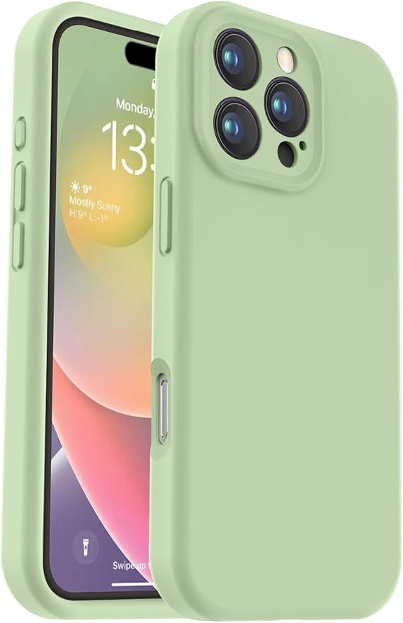 Vooii Compatible with iPhone 16 Pro Case, Liquid Silicone Upgrade [Camera Protection] [Soft Anti-Scratch Microfiber Lining] Shockproof Phone Case for iPhone 16 Pro 6.3 inch - Matcha