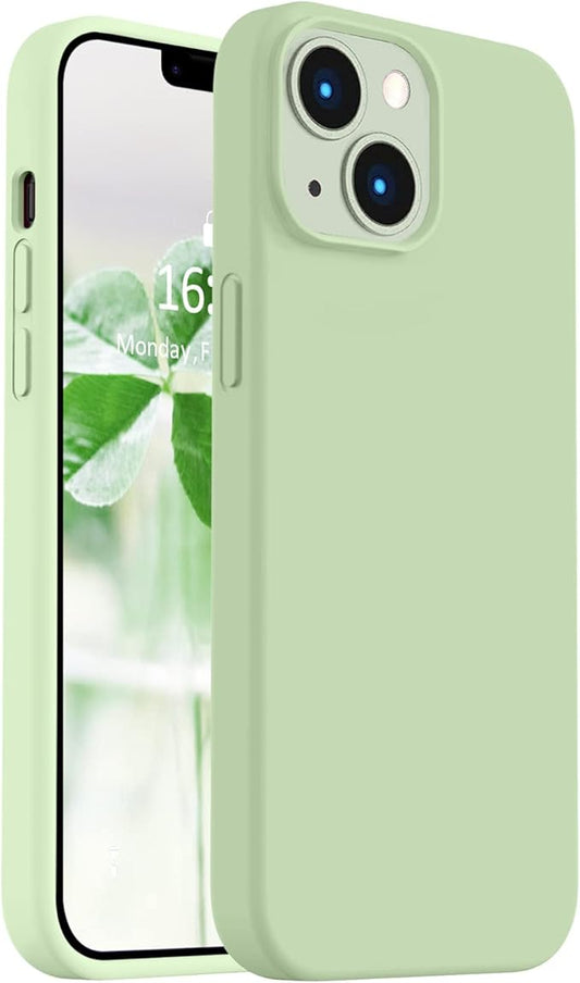 Vooii Compatible with iPhone 14 Case,[Silky Touch Premium Liquid Silicone] [Soft Anti-Scratch Microfiber Lining], Ultra Slim Shockproof Protective Case for iPhone 14 - Matcha