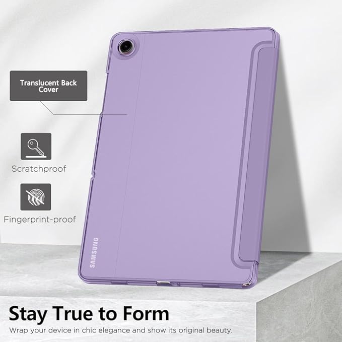 MoKo Case for Galaxy Tab A9+/A9 Plus 11 inch 2023, Slim Stand Protective Smart Cover with Hard PC Translucent Back Shell for Tab A9 Plus Tablet (SM-X210/X216/X218), Auto Wake/Sleep, Lilac