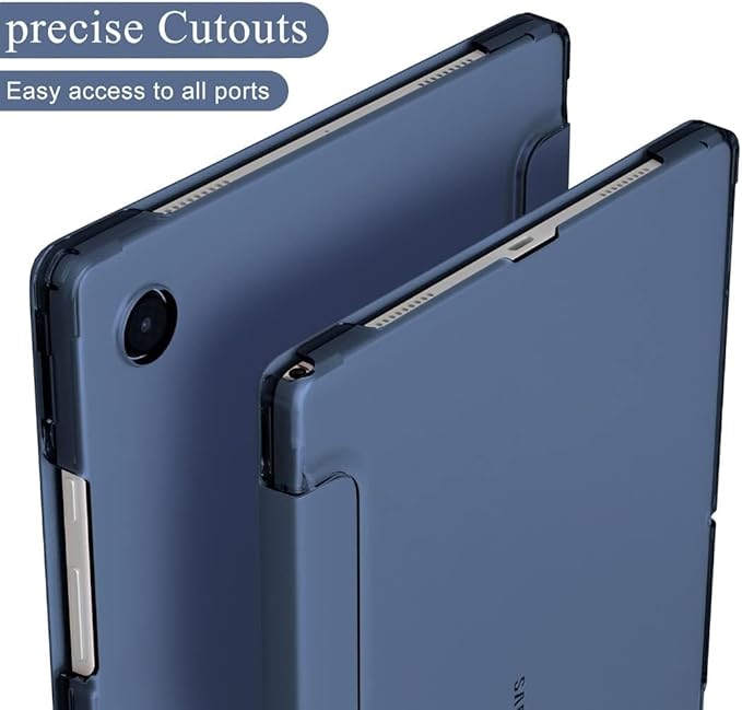 Cover for Samsung Galaxy Tab A9 Plus 11 inch Case Cover, Smart Flip Case Cover for Samsung Galaxy Tab A9+ 11 inch Translucent Back with Stylus Pen, Dark Blue