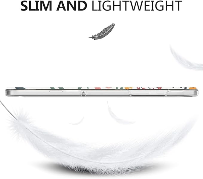 MoKo Case for Galaxy Tab A9+/A9 Plus 11 inch 2023, Slim Stand Protective Smart Cover with Hard PC Translucent Back Shell for Tab A9 Plus Tablet (SM-X210/X216/X218), Auto Wake/Sleep, Flowers