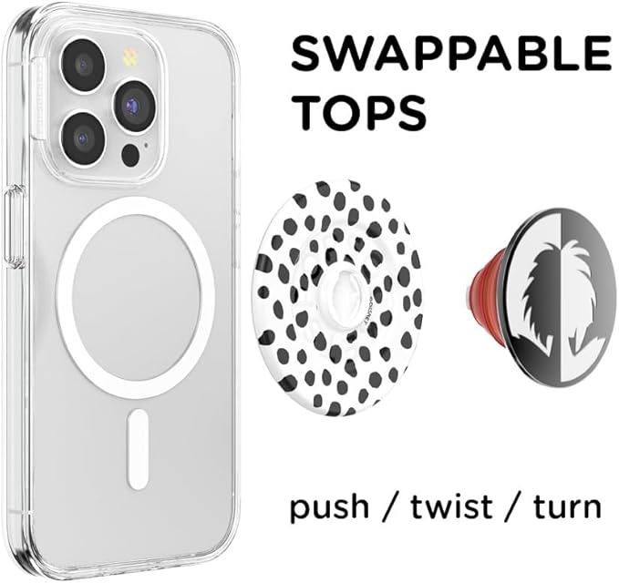 PopSockets PopGrip for MagSafe, Magnetic Phone Grip & Stand, Swappable Top, Secure Grip for iPhone MagSafe Cases, Kickstand for Hands-Free Viewing, Wireless Charging Compatible - Cruella De Vil