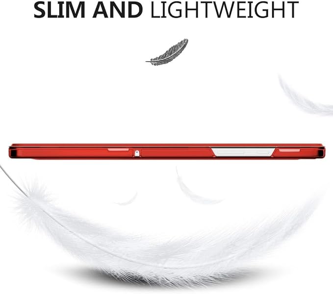 MoKo Case for Galaxy Tab A9+/A9 Plus 11 inch 2023, Slim Stand Protective Smart Cover with Hard PC Translucent Back Shell for Tab A9 Plus Tablet (SM-X210/X216/X218), Auto Wake/Sleep, Red