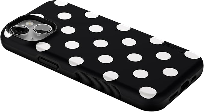 Casely iPhone 14 Case | Polka Dots | High Contrast Design | Compatible with MagSafe | Bold Protective Design
