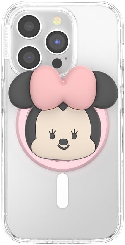 PopSockets Phone Grip for MagSafe with Kickstand, Magnetic Stand, Swappable Top, Secure Hold for iPhone MagSafe Cases, Phone & Tablet Grip, Cute PopSockets, Disney - Kawaii Minnie