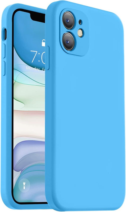 Vooii Compatible with iPhone 11 Case, Upgraded Liquid Silicone with [Flat Edges] [Camera Protection] [Soft Anti-Scratch Microfiber Lining] Phone Case for iPhone 11 6.1 inch - Blue