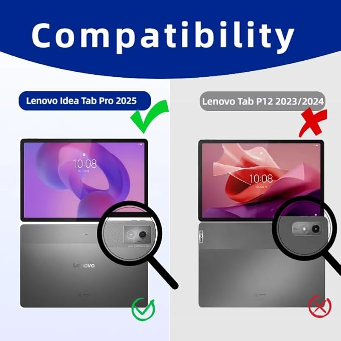 ZenRich Rugged Case for Lenovo Idea Tab Pro 12.7inch,Heavy Duty Shockproof Protective Case w/ [360 Rotating Kickstand] [Hand Strap][Shoulder Belt] for Lenovo Idea Tab Pro 2025 Release Black