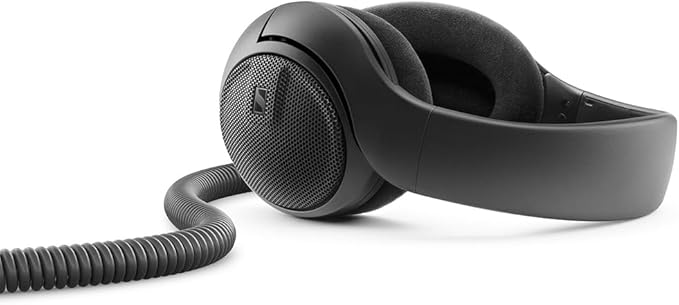 Liquid Audio Sennheiser HD 400 PRO Open-Back Dynamic Headphones in Black, Bundle w/Pig Hog PHX14-25 1/4" Headphone Extension Cable Polishing Cloth