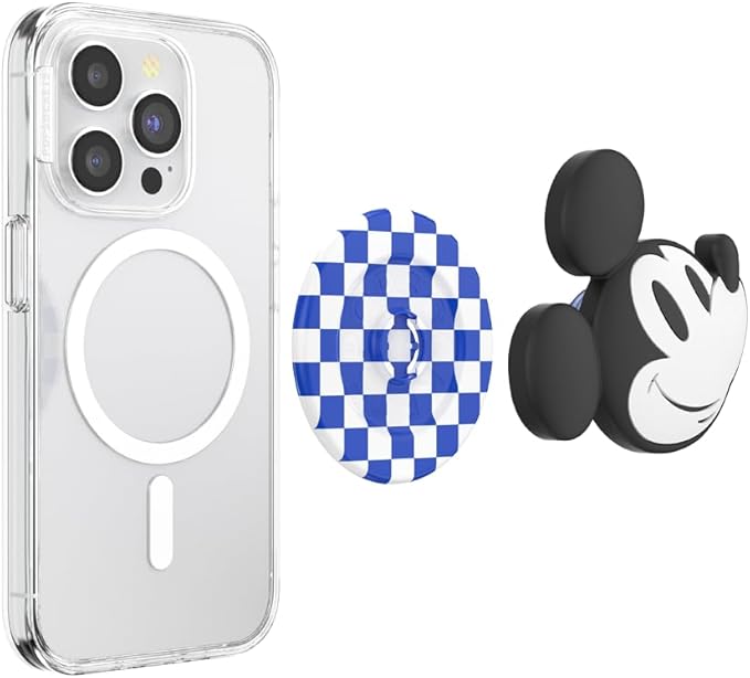 PopSockets Phone Grip for MagSafe with Kickstand, Magnetic Stand, Swappable Top, Secure Hold for iPhone MagSafe Cases, Phone & Tablet Grip, Disney - PopOut Classic Mickey