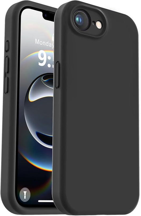 Vooii Compatible with iPhone 16e Case, Liquid Silicone Upgrade [Camera Protection] [Soft Anti-Scratch Microfiber Lining] Shockproof Phone Case for iPhone 16e 6.1 inch - Black