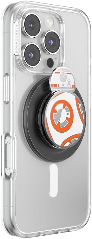 PopSockets Phone Grip for MagSafe with Kickstand, Magnetic Stand, Swappable Top, Secure Hold for iPhone MagSafe Cases, Phone & Tablet Grip, Star War Power The Force 2025 - Spinner BB