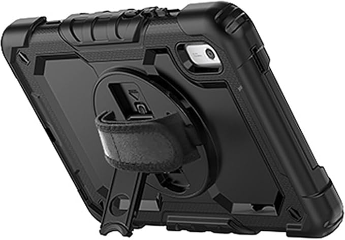 SaharaCase Defense Series Case Cover for Lenovo Tab M9 (2023) [Shockproof Bumper] Heavy Duty Rugged Protection Antislip Integrated Kickstand with HandStrap - Black