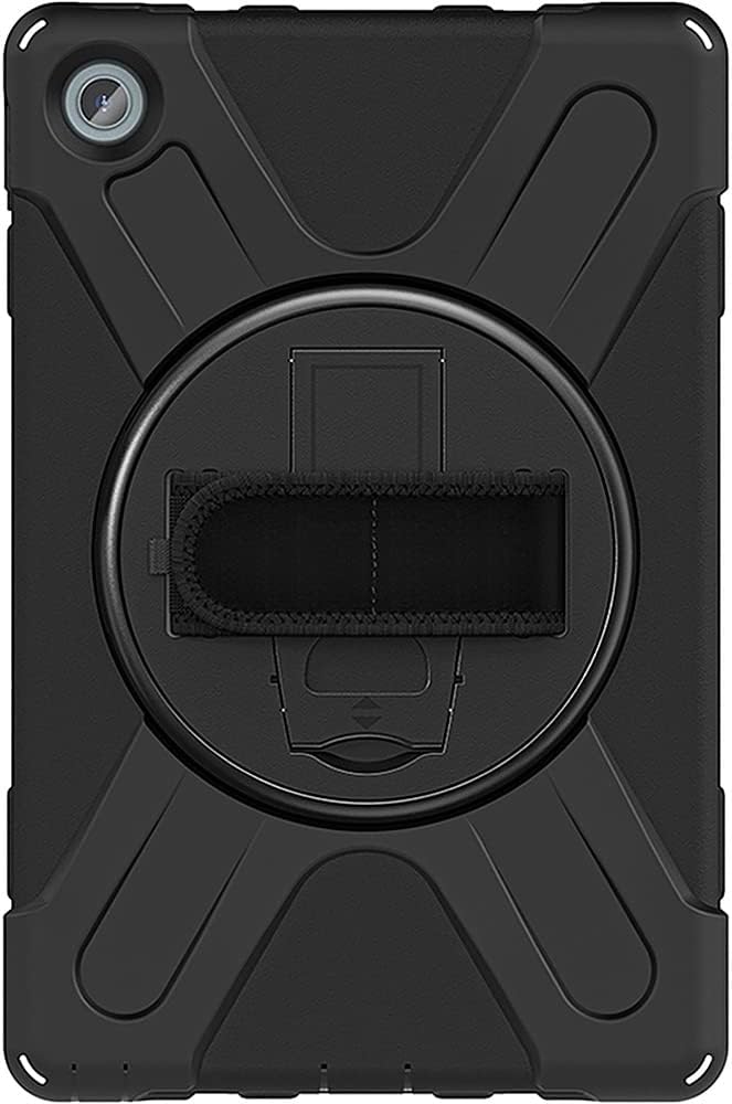 SaharaCase - Protection Hand Strap Series Case for Lenovo Tab M10 Plus (3rd Gen) [Shockproof Bumper] Rugged Full Screen Protection Integrated Kickstand Antislip Cover - Black