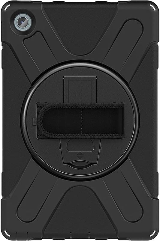 SaharaCase - Protection Hand Strap Series Case for Lenovo Tab M10 Plus (3rd Gen) [Shockproof Bumper] Rugged Full Screen Protection Integrated Kickstand Antislip Cover - Black