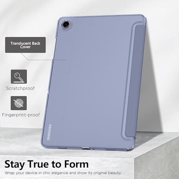 MoKo Case for Galaxy Tab A9+/A9 Plus 11 inch 2023, Slim Stand Protective Smart Cover with Hard PC Translucent Back Shell for Tab A9 Plus Tablet (SM-X210/X216/X218), Auto Wake/Sleep, Grey Purple
