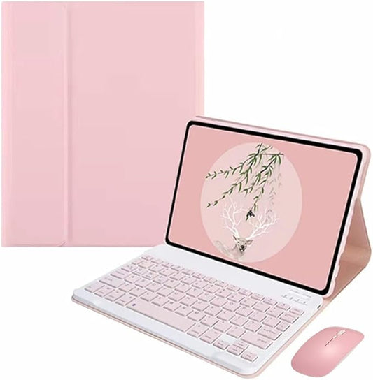 Keyboard Case Mouse for Galaxy Tab A7 Lite 8.7 Inch SM-T220/T225/T227, Detachable Cute Color Keyboard Case with S Pen Holder，Pink