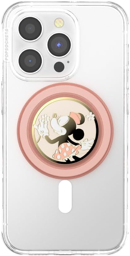 PopSockets Phone Grip for MagSafe, Secure Magnetic Phone Grip & Stand, Hands-Free Kickstand, Wireless Charging Compatible, Disney - Enamel Minnie Daisy