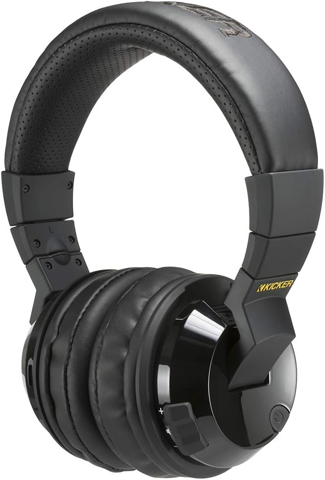 KICKER Tabor2 Bluetooth Headphones Over The Ear Wireless Earphones with Microphone, Passive Noise Reducing, Soft Comfort Padding, Extra Bass Clear Crisp Treble