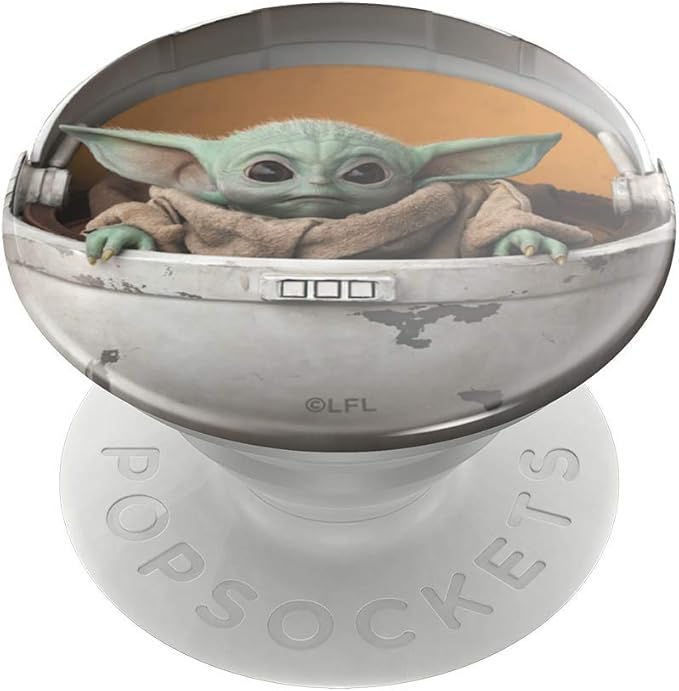 PopSockets Phone Grip with Expanding Kickstand, Adhesive Grip, StarWars, Cute PopSockets - Baby Yoda Pod (Gloss)